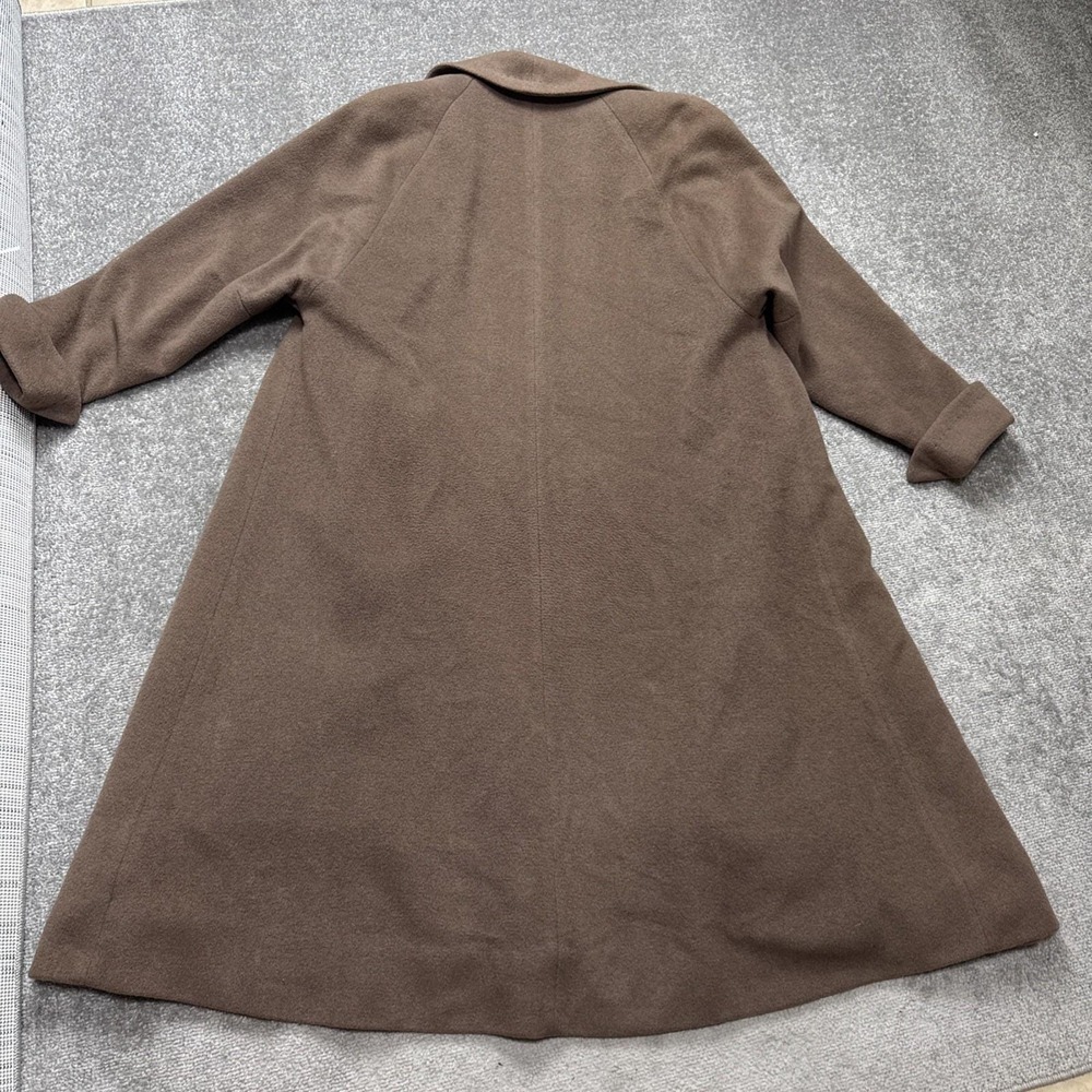 Vintage 100% Cashmere XL Open Front Shawl Collar Coat Brown Country Leeds - Picture 10 of 10